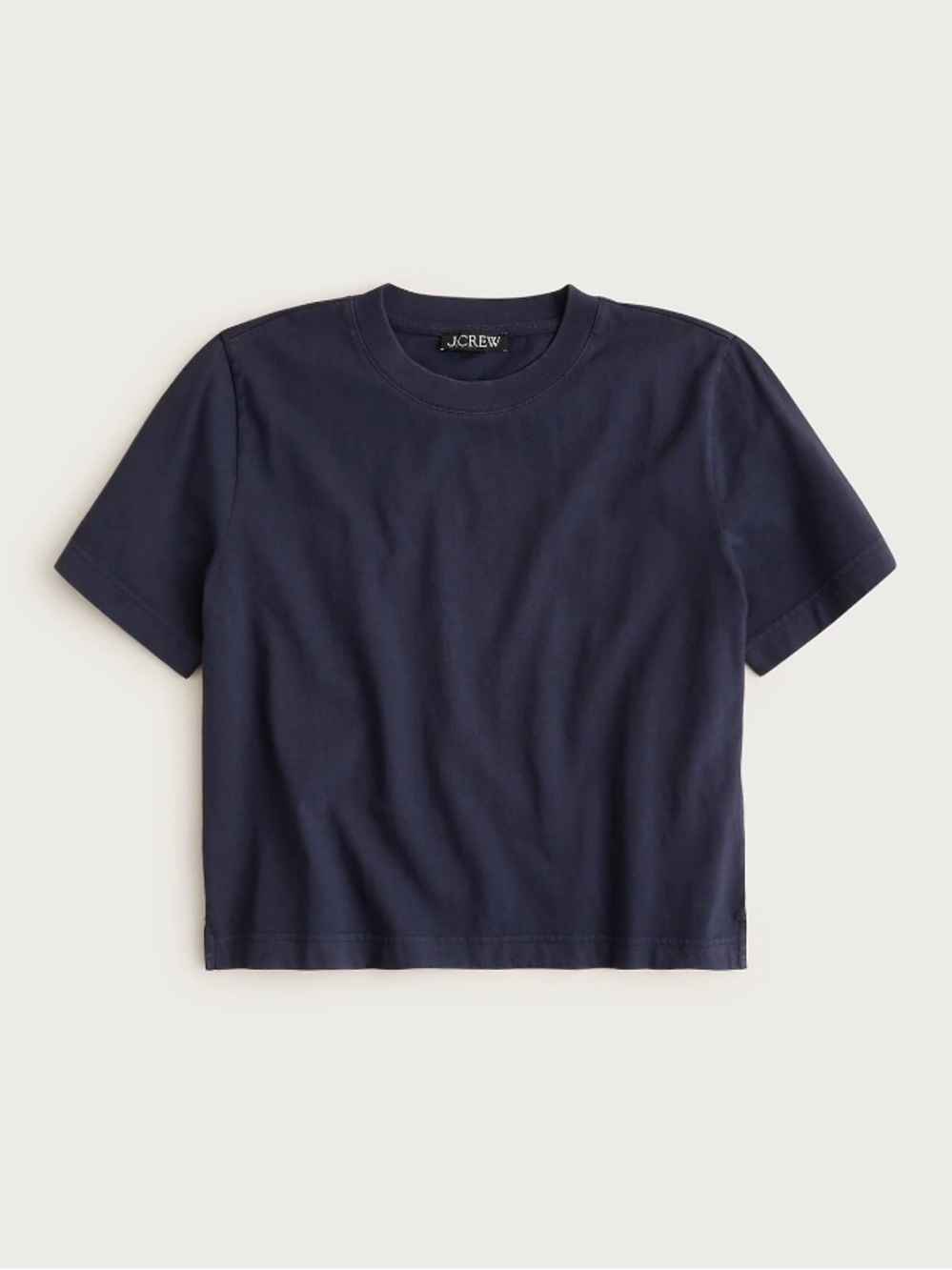 J crew navy Boyfriend jersey relaxed cropped T-shirt